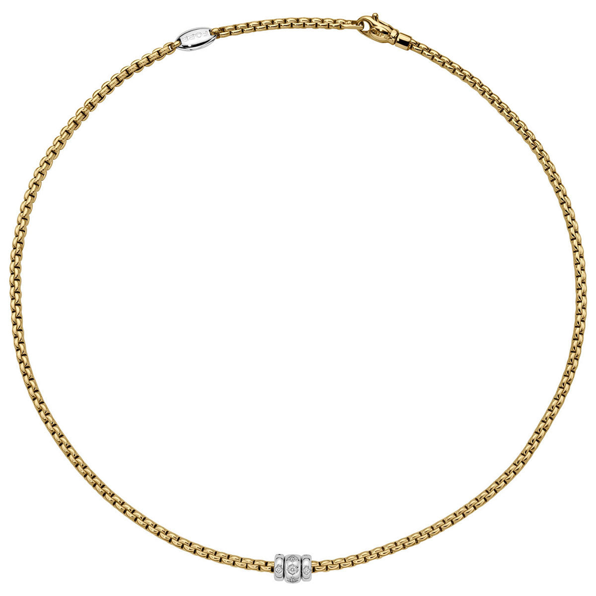 FOPE Eka 18ct Yellow Gold Necklace with Rhombus Set Diamonds - Berry's Jewellers