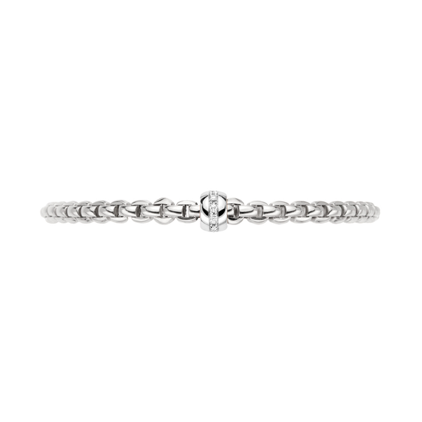 FOPE Eka 18ct White Gold Bracelet With Diamond Set Rondel - Berry's Jewellers
