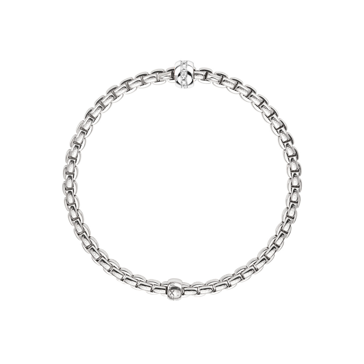 FOPE Eka 18ct White Gold Bracelet With Diamond Set Rondel - Berry's Jewellers