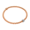 FOPE Eka 18ct Rose Gold Bracelet with Diamond Set Rondel - Berry's Jewellers