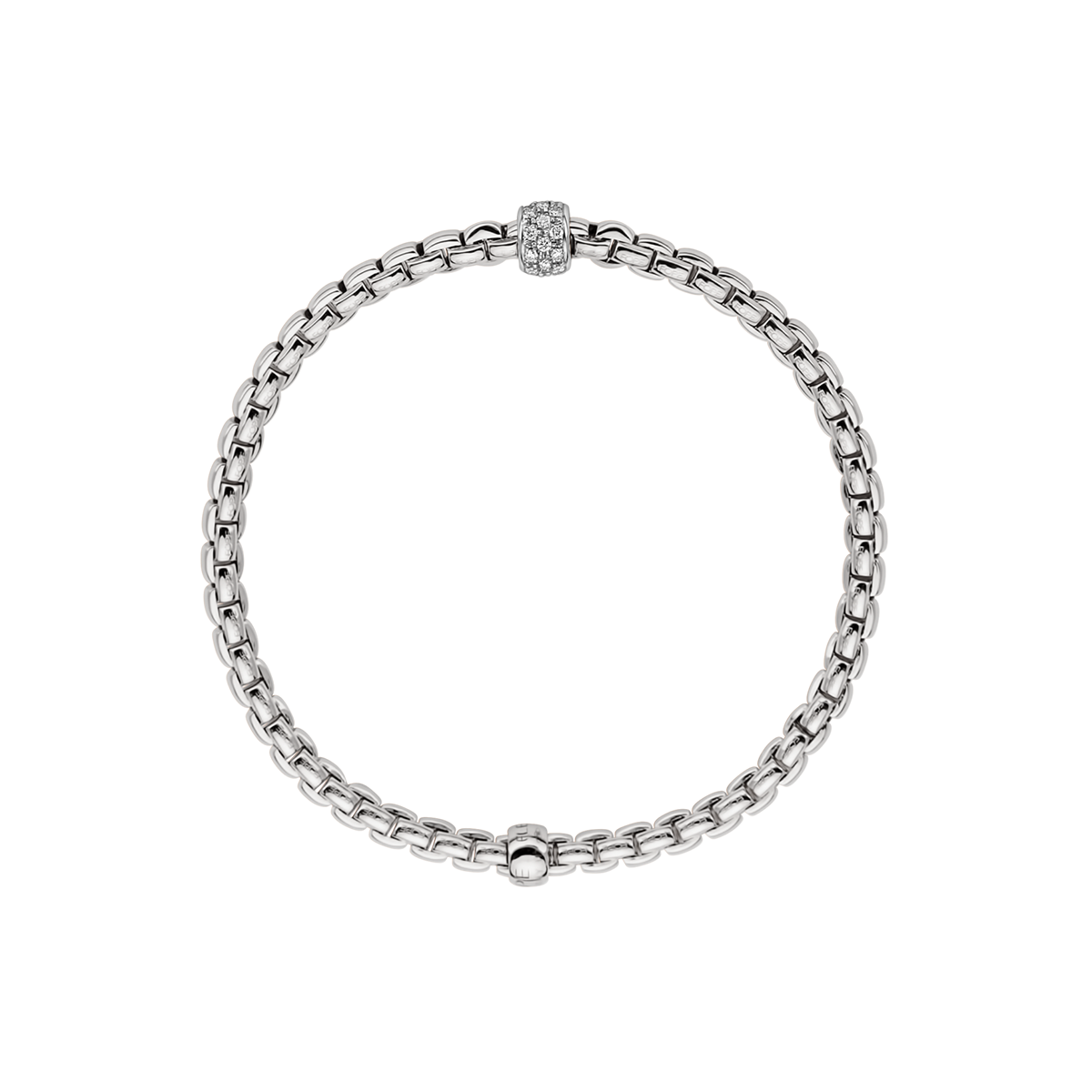 FOPE Eka 18ct White Gold Bracelet With Pavé Set Diamonds - Berry's Jewellers