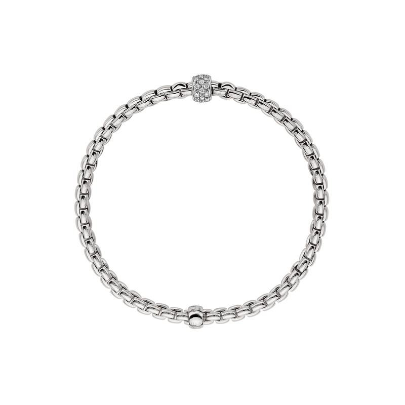 FOPE Eka 18ct White Gold Bracelet With Pavé Set Diamonds - Berry's Jewellers