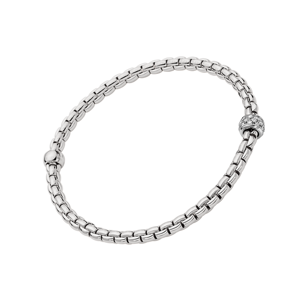 FOPE Eka 18ct White Gold Bracelet With Pavé Set Diamonds - Berry's Jewellers