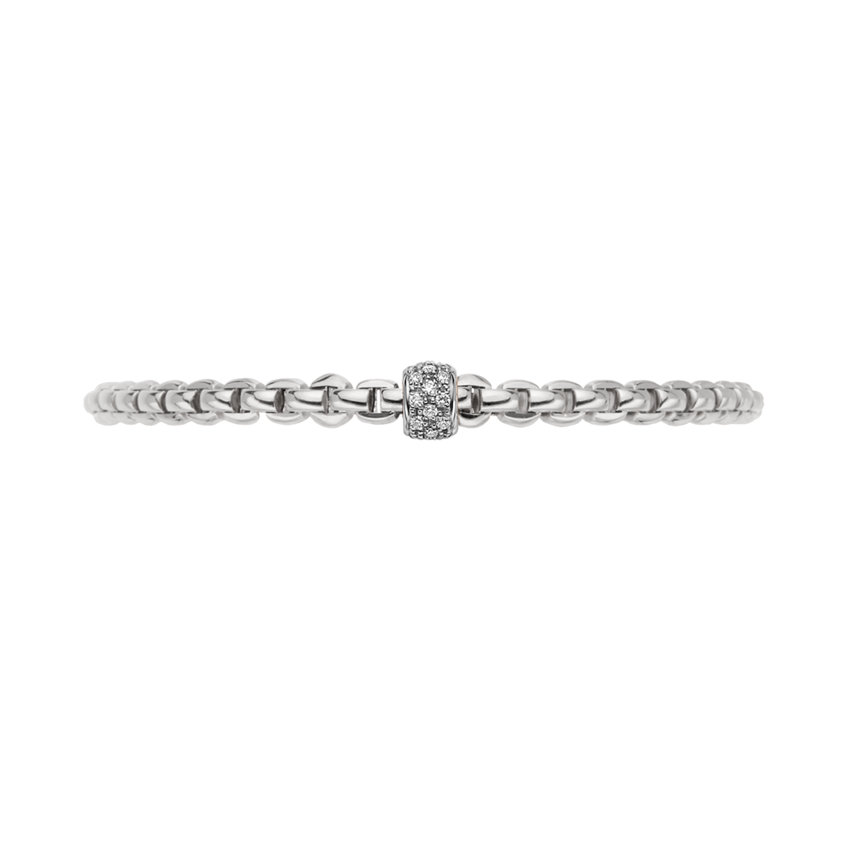 FOPE Eka 18ct White Gold Bracelet With Pavé Set Diamonds - Berry's Jewellers