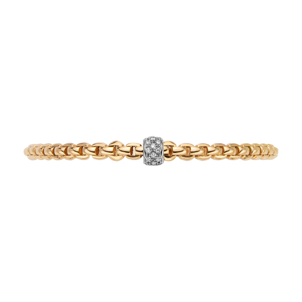 FOPE Eka 18ct Yellow Gold Bracelet With Pavé Set Diamonds - Berry's Jewellers