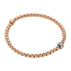 FOPE Eka 18ct Rose Gold Bracelet With Pave Diamond Set Rondel - Berry's Jewellers