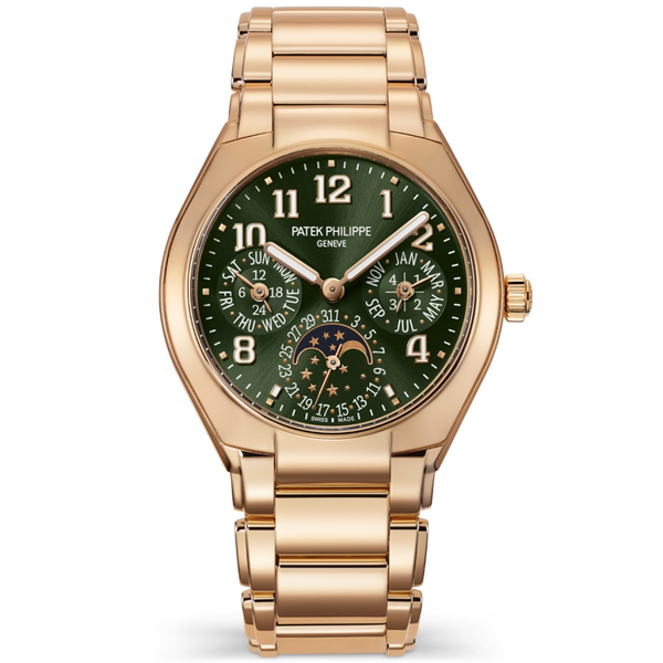 Patek Philippe Twenty~4 Perpetual Calendar 18ct Rose Gold Olive Green Dial Watch - Berry's Jewellers