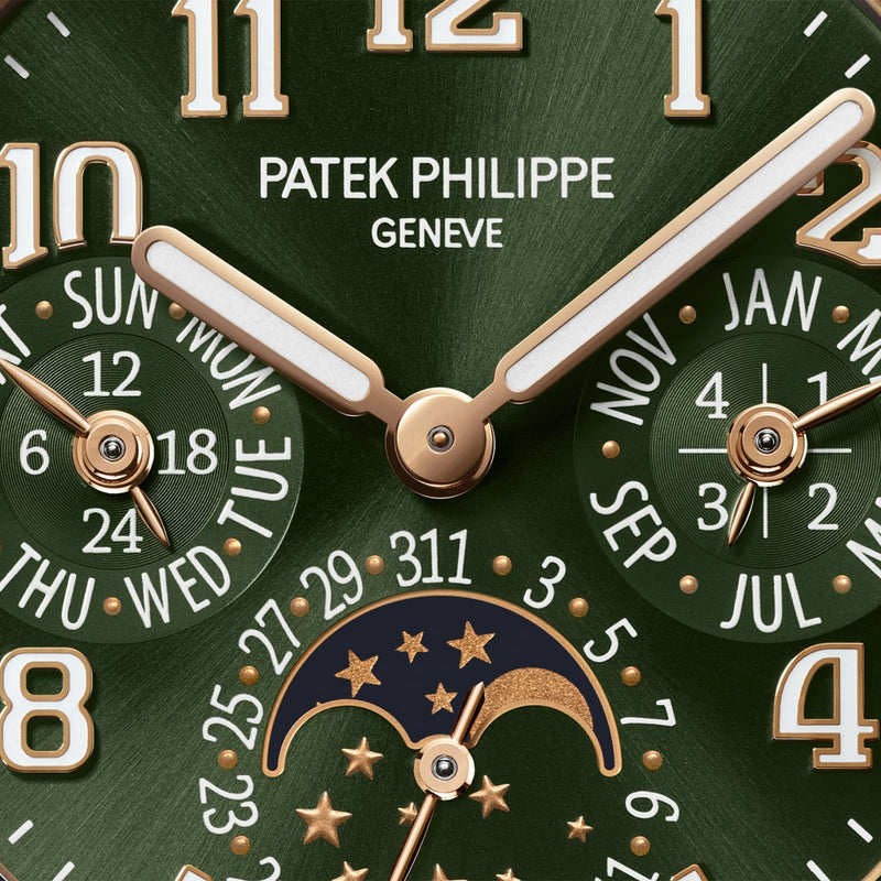 Patek Philippe Twenty~4 Perpetual Calendar 18ct Rose Gold Olive Green Dial Watch - Berry's Jewellers
