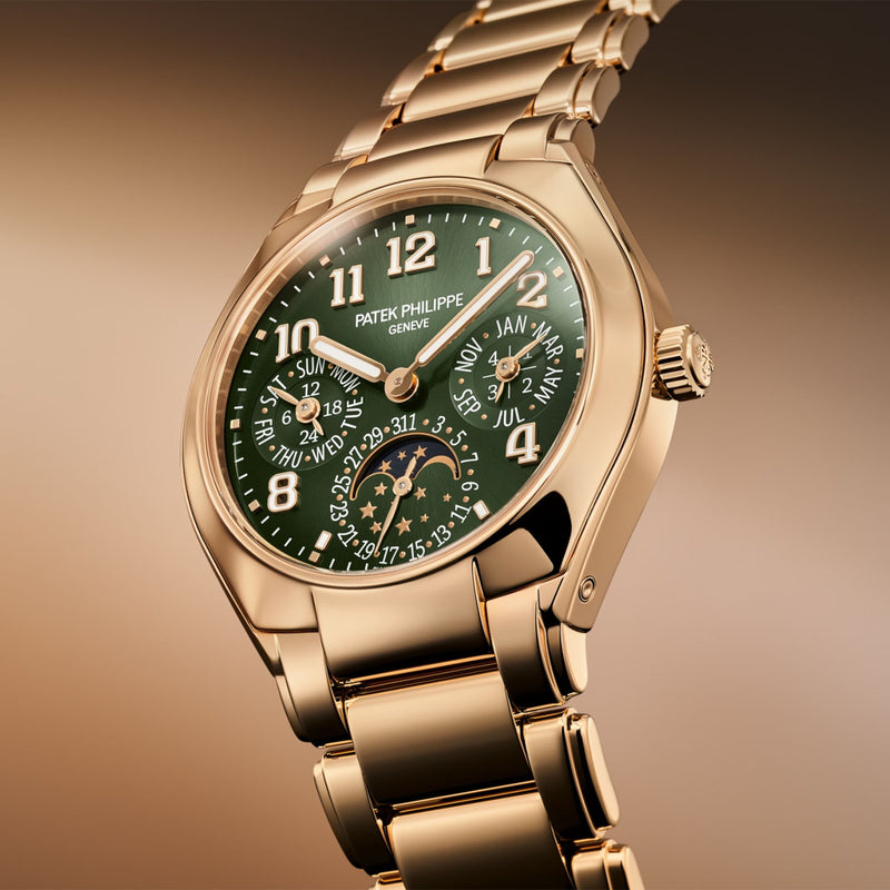 Patek Philippe Twenty~4 Perpetual Calendar 18ct Rose Gold Olive Green Dial Watch - Berry's Jewellers