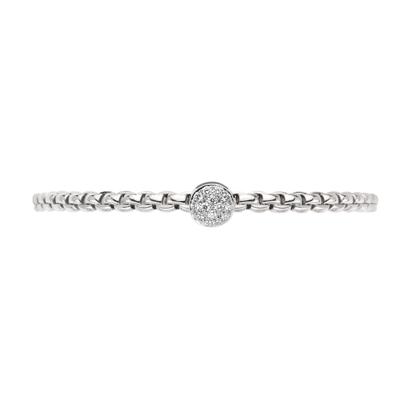 FOPE Eka 18ct White Gold Bracelet With Pavé Set Diamond Disc - Berry's Jewellers
