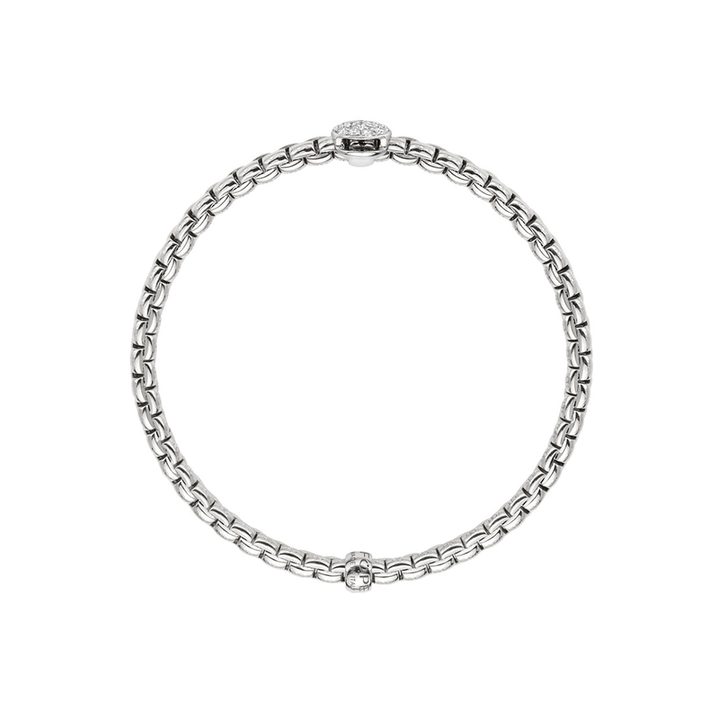 FOPE Eka 18ct White Gold Bracelet With Pavé Set Diamond Disc - Berry's Jewellers