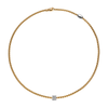 Eka 18ct Yellow Gold Diamond Set Triple Rondel Necklace