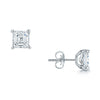18ct White Gold GIA Certificated Asscher Cut Diamond Stud Earrings