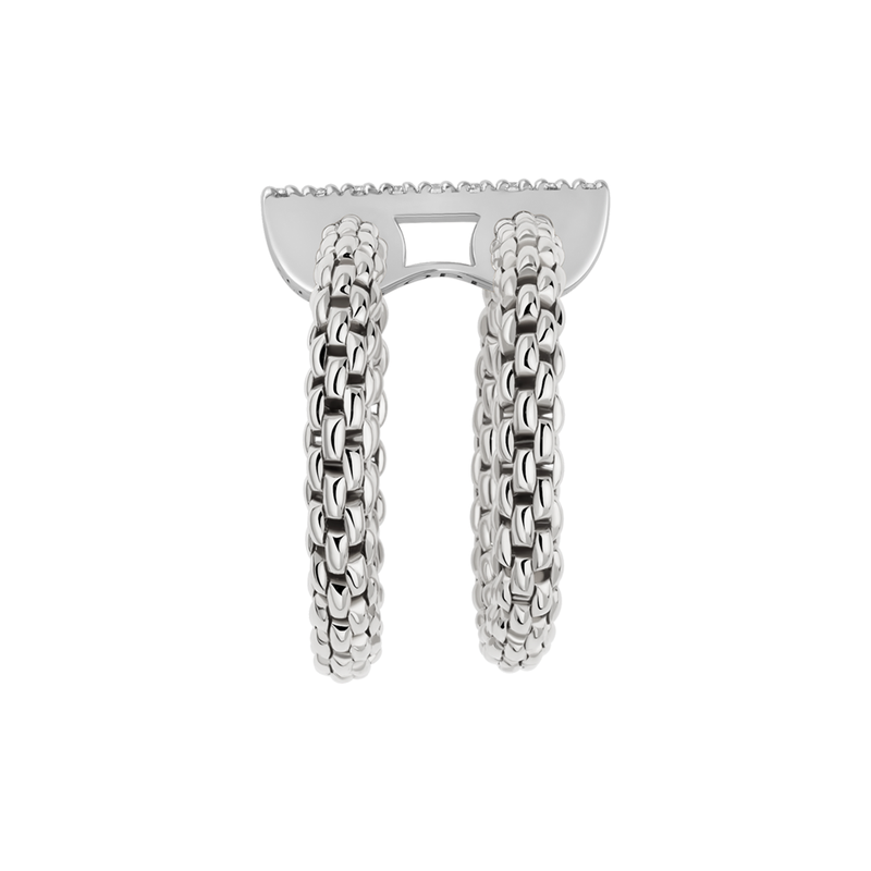 Prima 18ct White Gold Double Mesh Diamond Set Ring