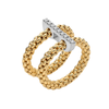 Prima 18ct Yellow Gold Double Mesh Diamond Set Ring