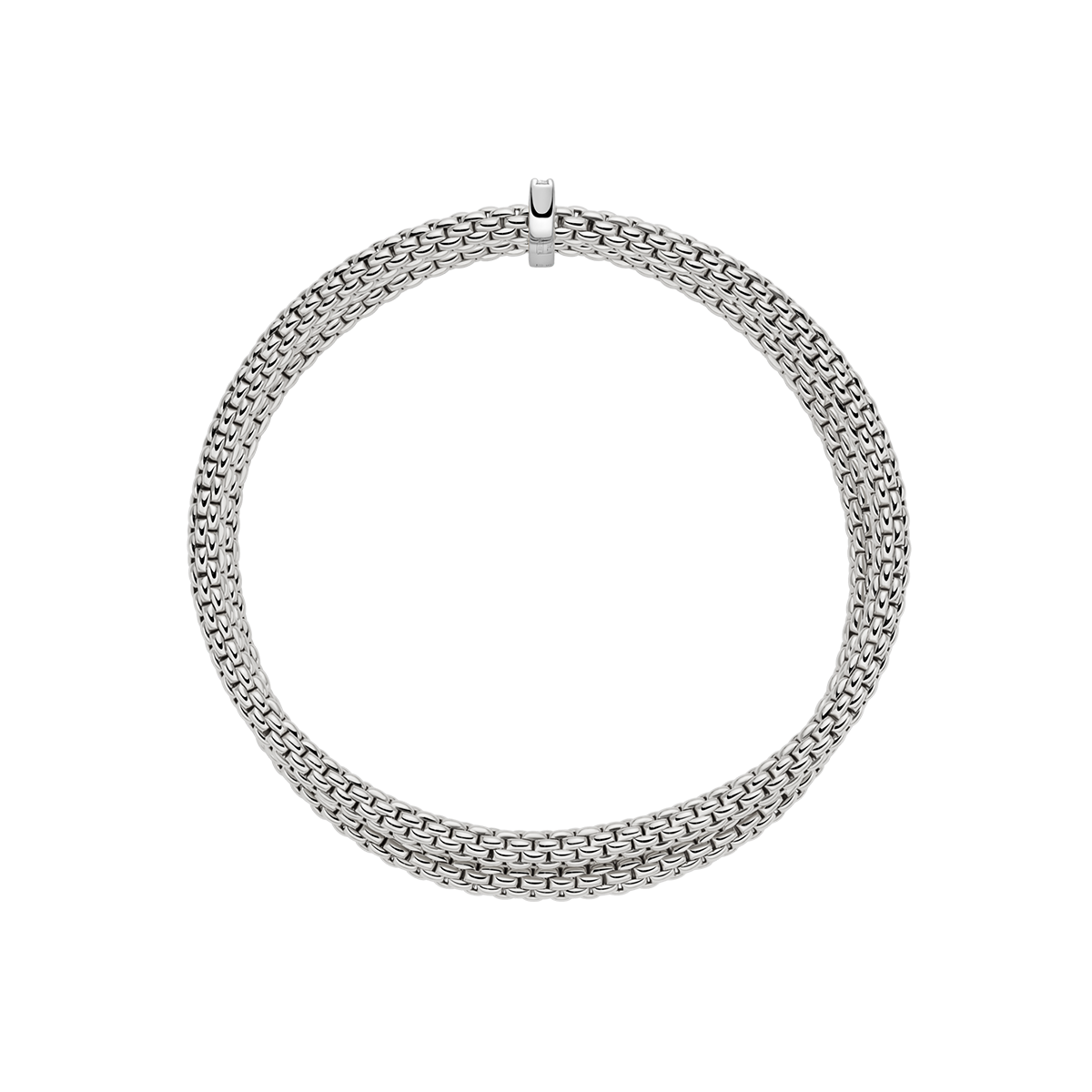 Prima 18ct White Gold Double Mesh Diamond Set Bracelet