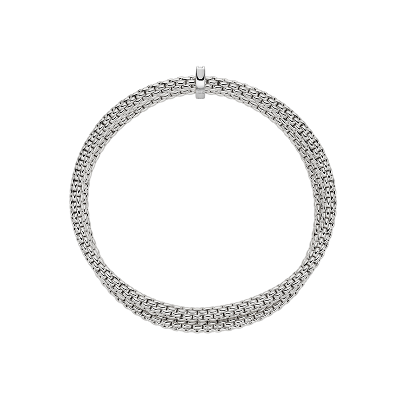Prima 18ct White Gold Double Mesh Diamond Set Bracelet