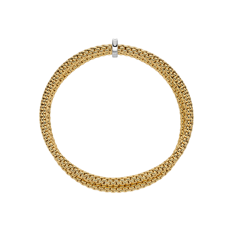 Prima 18ct Yellow Gold Double Mesh Diamond Set Bracelet