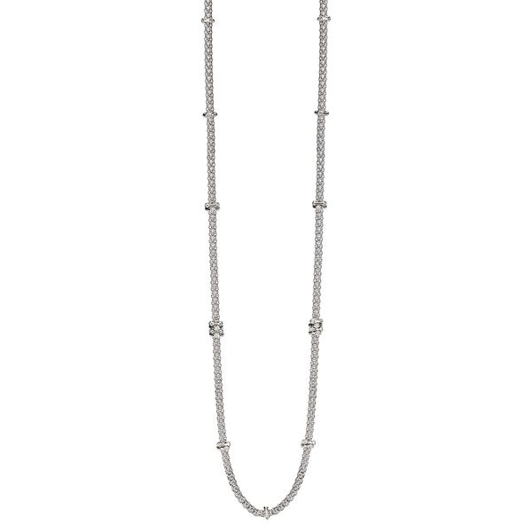 FOPE Prima 18ct White Gold Long Necklace With Diamond Rondels - Berry's Jewellers