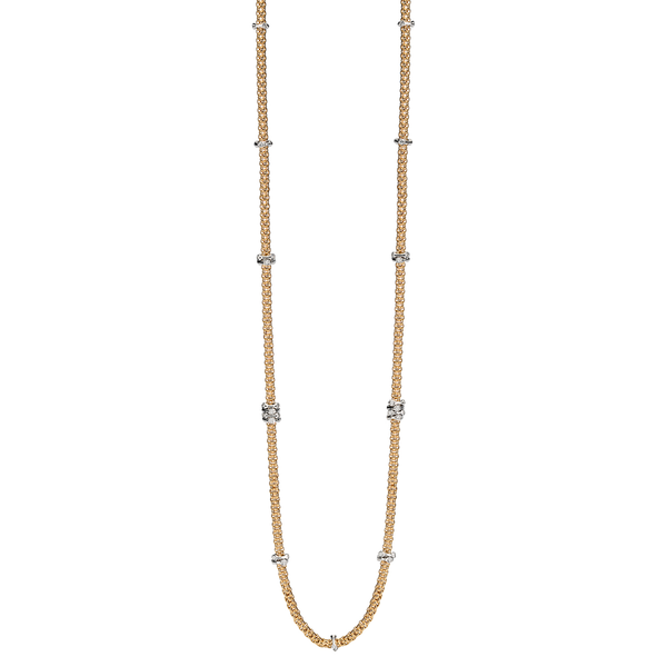 FOPE Prima 18ct Yellow Gold Long Necklace With Diamond Rondels - Berry's Jewellers