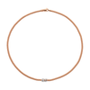 Prima 18ct Rose Gold Necklace With Five Diamond Set Rondels
