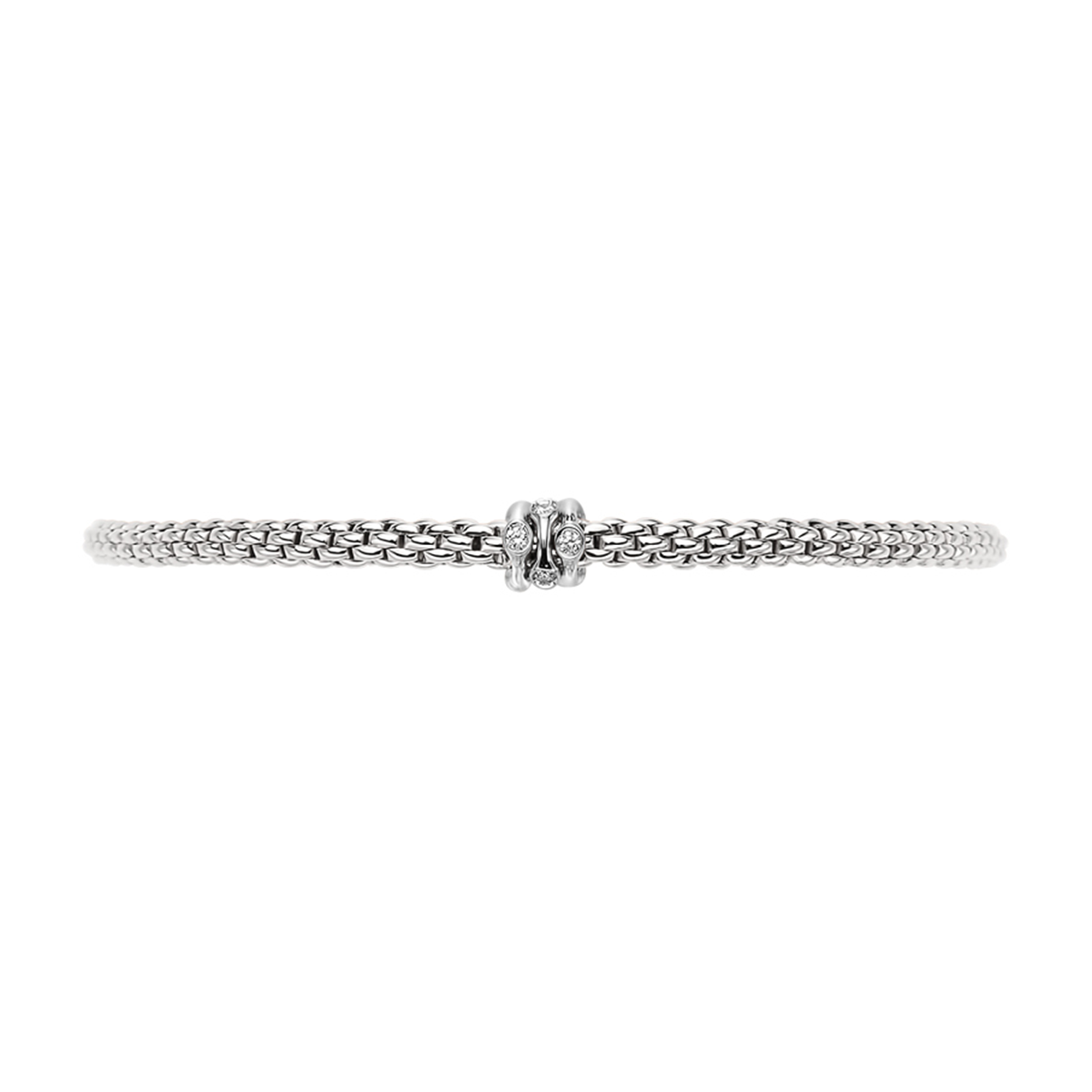 Prima 18ct White Gold Bracelet With Diamond Set Rondels