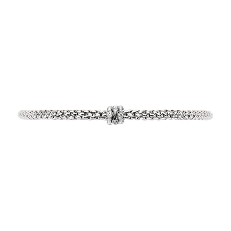 Prima 18ct White Gold Bracelet With Diamond Set Rondels