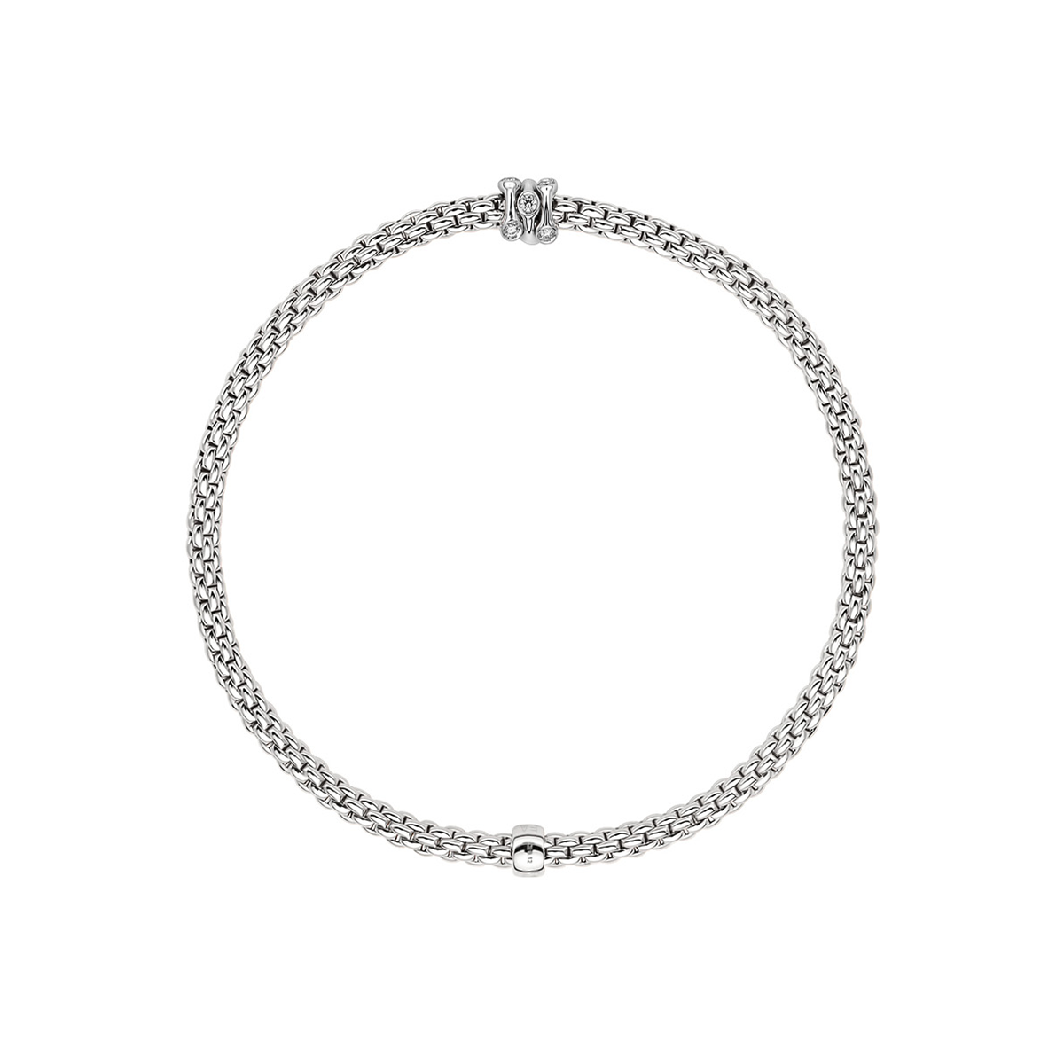 FOPE Prima 18ct White Gold Bracelet With Diamond Set Rondels - Berry's Jewellers