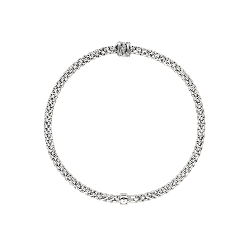 Prima 18ct White Gold Bracelet With Diamond Set Rondels