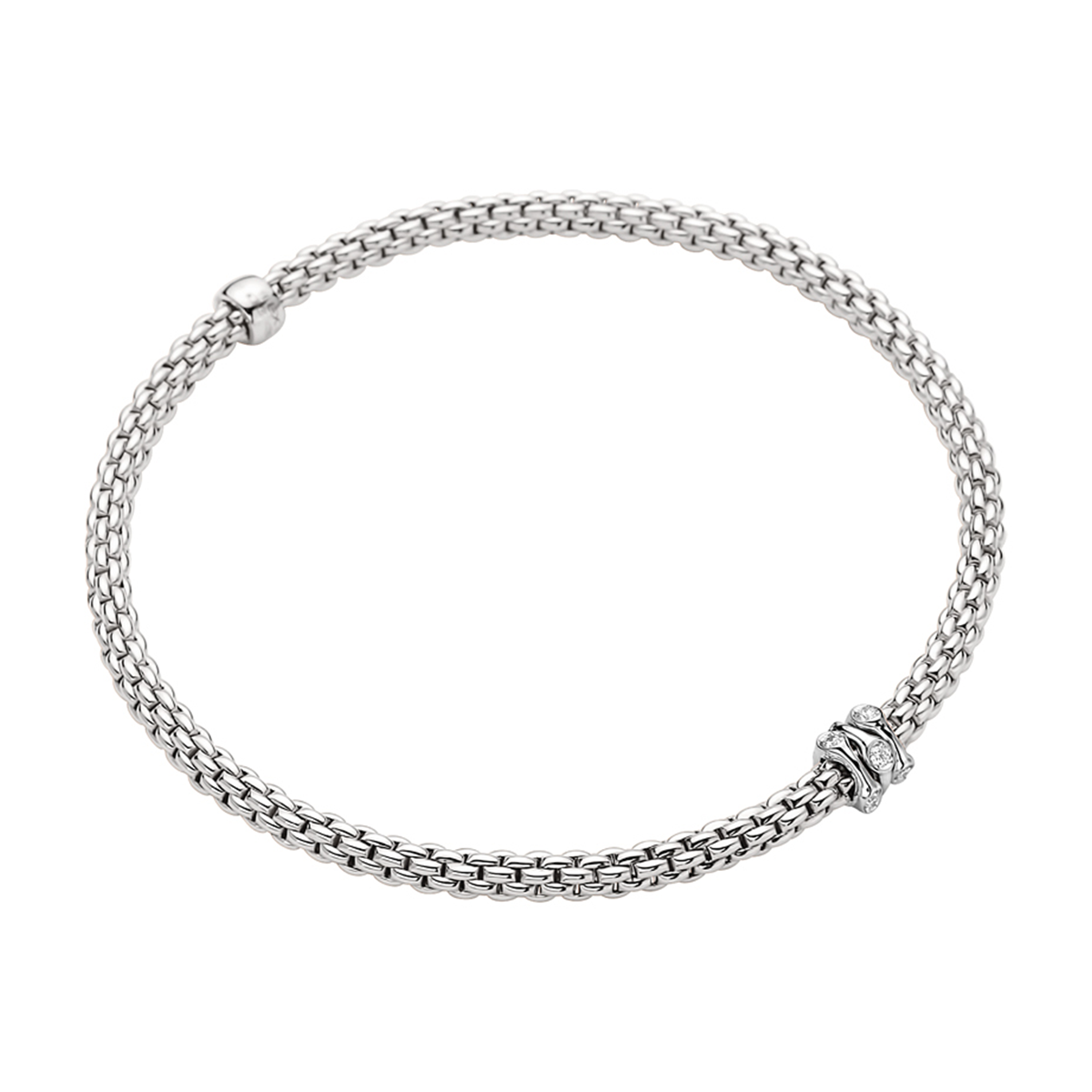 Prima 18ct White Gold Bracelet With Diamond Set Rondels