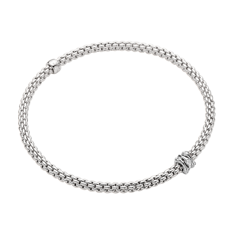 Prima 18ct White Gold Bracelet With Diamond Set Rondels
