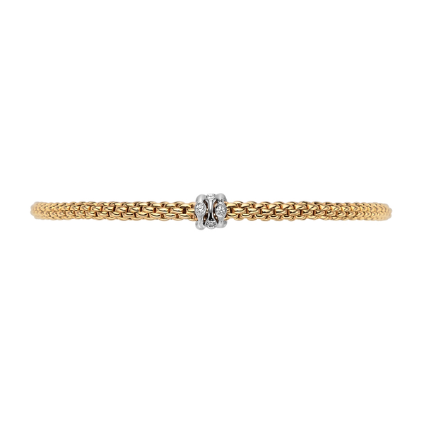 FOPE Prima 18ct Yellow Gold Bracelet With Diamond Set Rondel - Berry's Jewellers