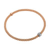 FOPE Prima 18ct Rose Gold Bracelet With Diamond Set Rondels - Berry's Jewellers