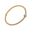 FOPE Prima 18ct Yellow Gold Bracelet With Three Pavé Set Diamond Rondels - Berry's Jewellers