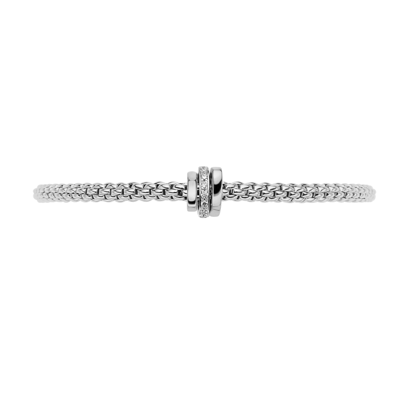 FOPE Prima 18ct White Gold Triple Rondel Bracelet With Pavé Set Diamonds - Berry's Jewellers