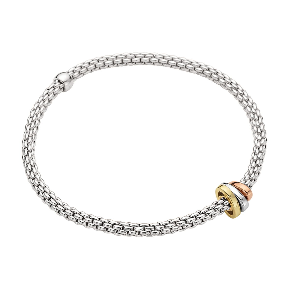 Prima 18ct White Gold Bracelet With Multi-Tone Rondels