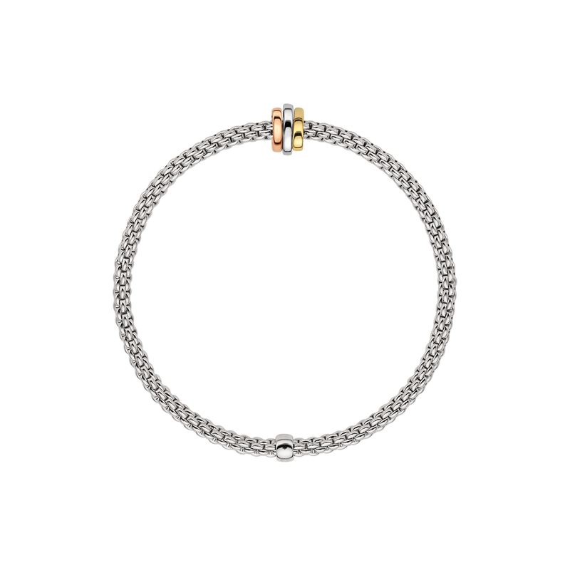 FOPE Prima 18ct White Gold Bracelet With Multi-Tone Rondels - Berry's Jewellers