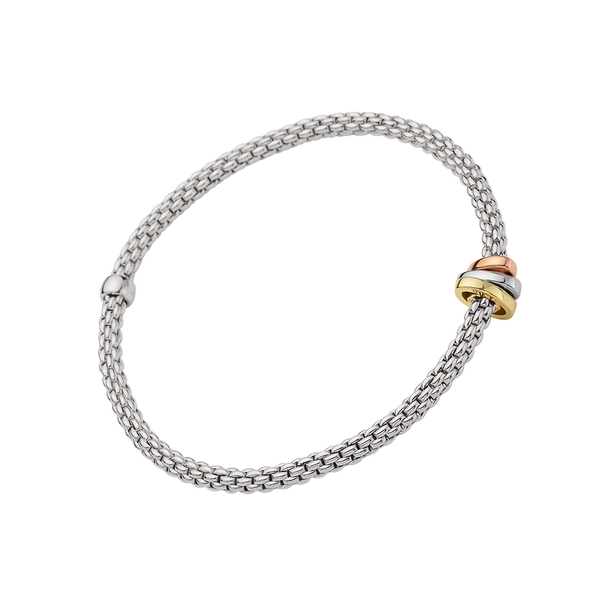 FOPE Prima 18ct White Gold Bracelet With Multi-Tone Rondels - Berry's Jewellers