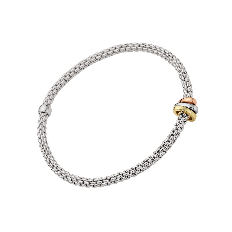 FOPE Prima 18ct White Gold Bracelet With Multi-Tone Rondels - Berry's Jewellers