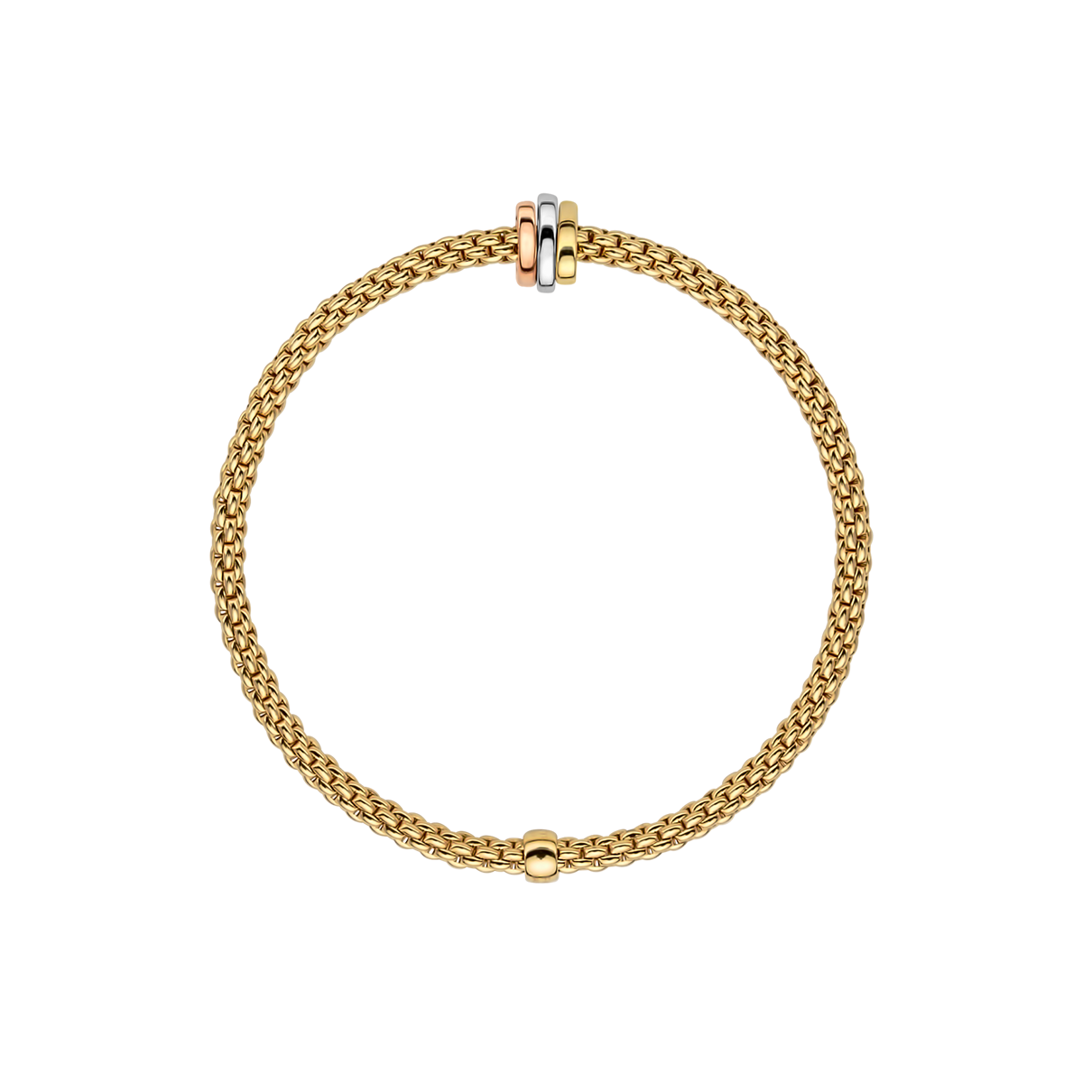 FOPE Prima 18ct Yellow Gold Bracelet With Multi-Tone Rondels - Berry's Jewellers