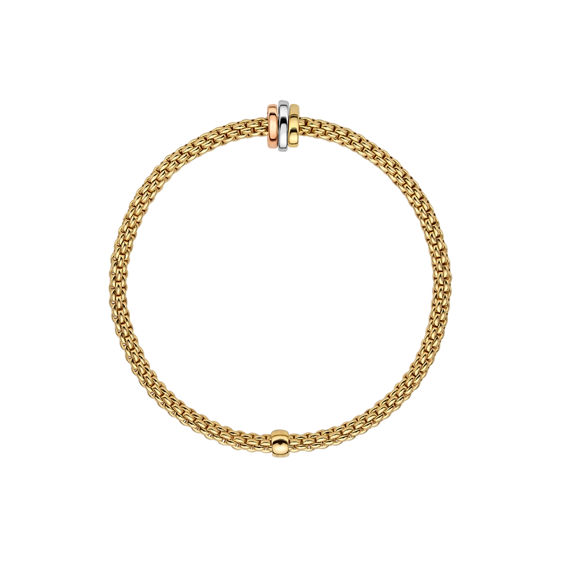 Prima 18ct Yellow Gold Bracelet With Multi-Tone Rondels