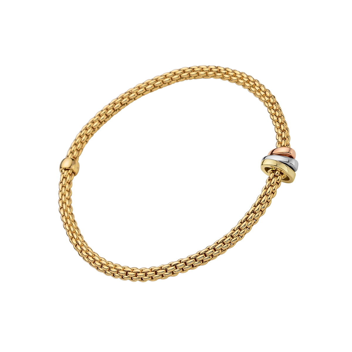 Prima 18ct Yellow Gold Bracelet With Multi-Tone Rondels