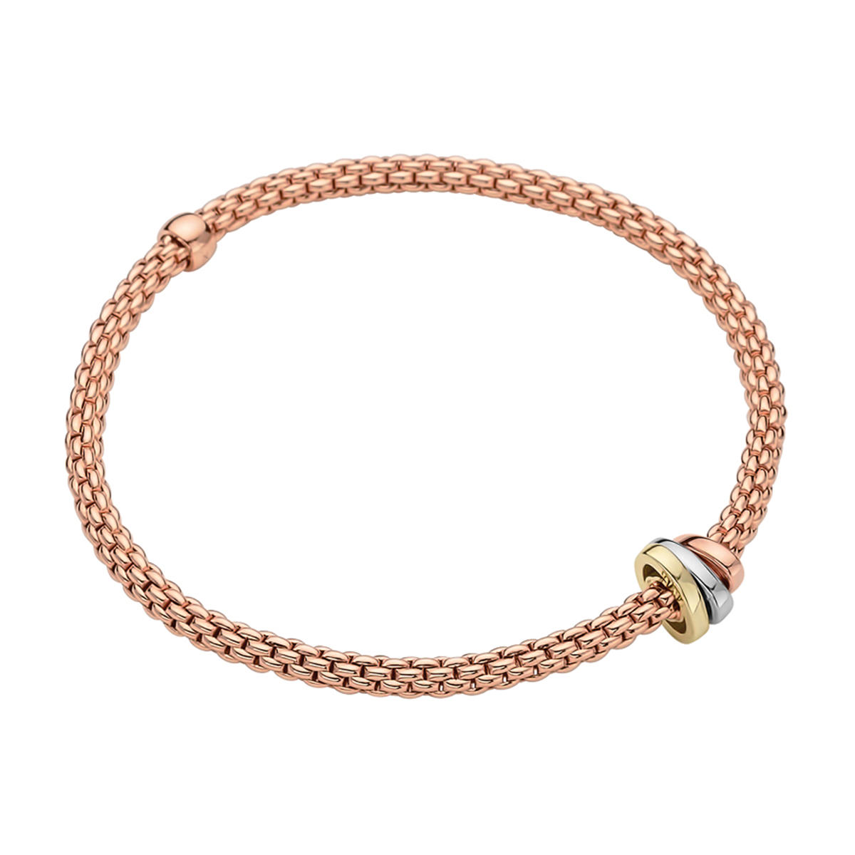 Prima 18ct Rose Gold Bracelet With Multi-Tone Rondels