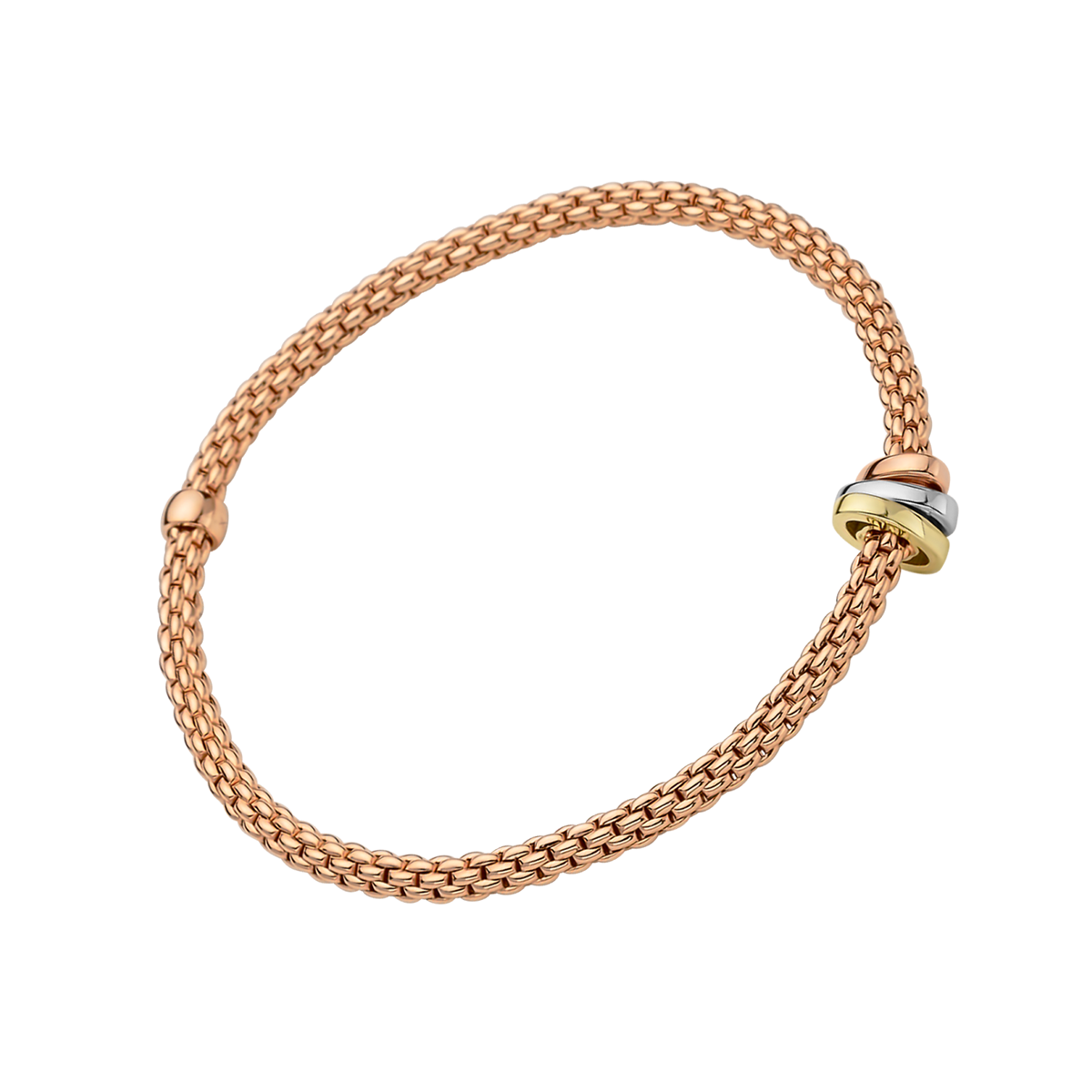 Prima 18ct Rose Gold Bracelet With Multi-Tone Rondels