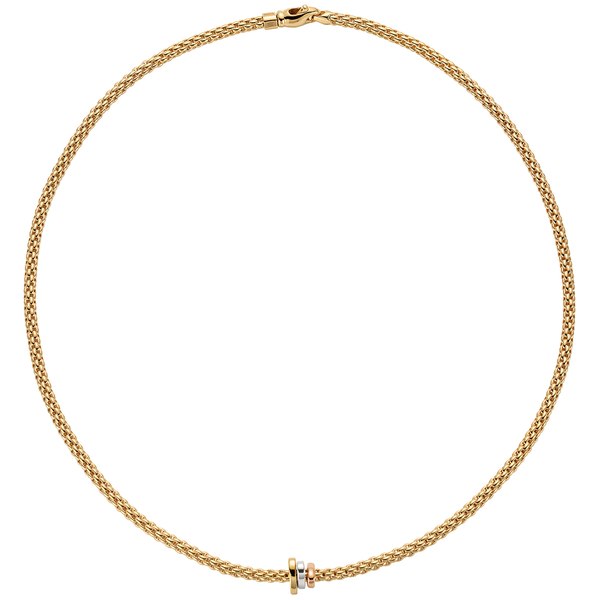 FOPE Prima 18ct Yellow Gold Necklace With Multi-Tone Rondels - Berry's Jewellers