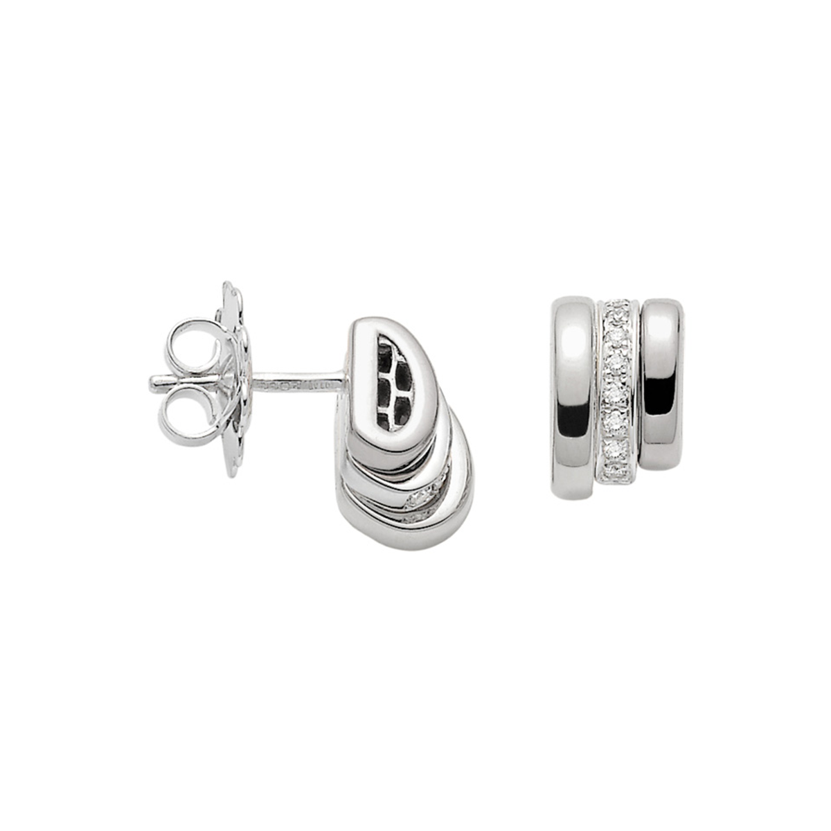 Prima 18ct White Gold Pavé Diamond Set Stud Earrings