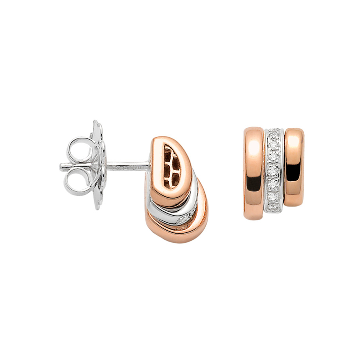 Prima 18ct Rose & White Gold Pavé Set Diamond Earrings