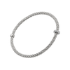 FOPE Prima 18ct White Gold Bracelet With Pavé Diamond Set Rondel - Berry's Jewellers