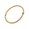 FOPE Prima 18ct Yellow Gold Bracelet With Pavé Diamond Set Rondel - Berry's Jewellers