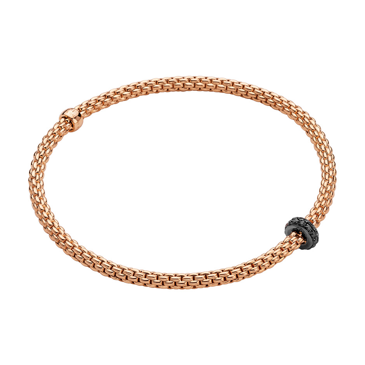 Prima 18ct Rose Gold Bracelet With Pavé Set Black Diamonds
